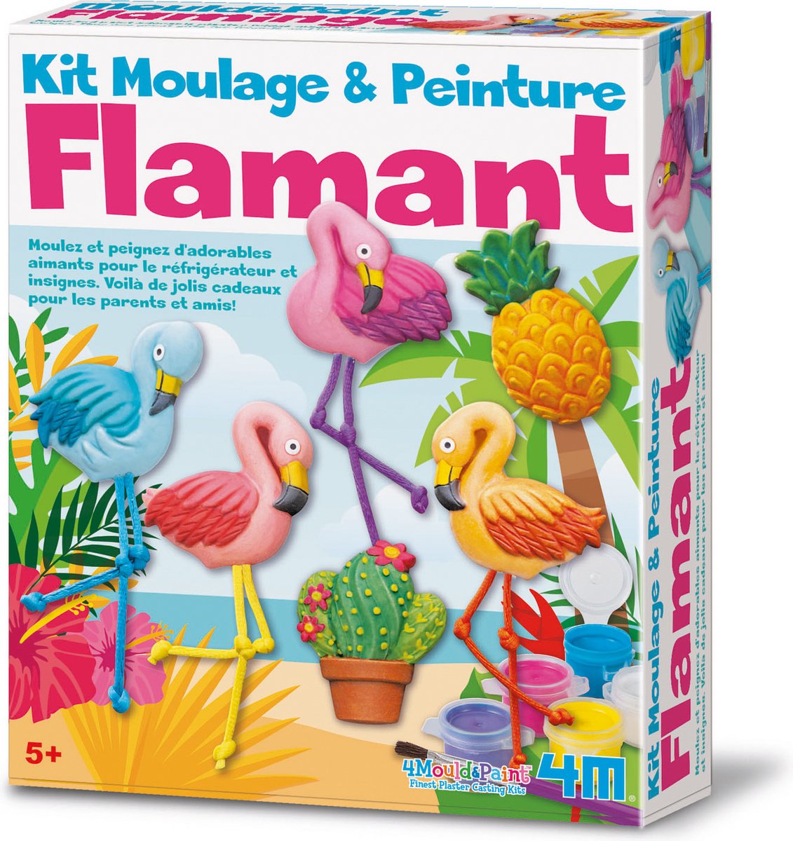 4 m Basteln – Gießen und Malen – Flamingo – kreatives Spielzeug – mehrfarbig – 5+