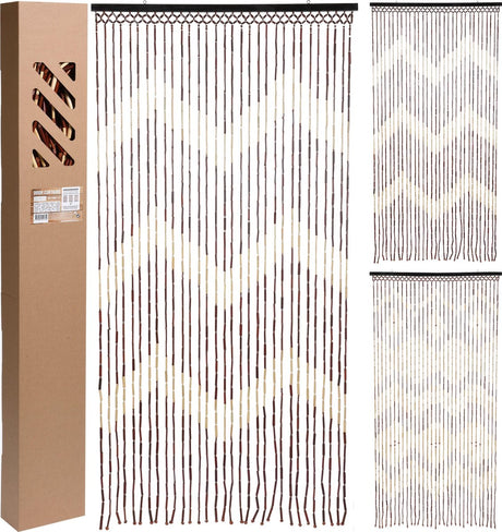 Merkloos sans marque gordijn h s collection buitenkant deur bamboe 90 x 180 cm