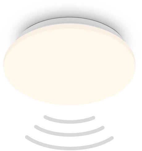B.k.licht briloner ugo – led plafondlamp – met bewegingsmelder – warm wit licht – wit – ø27 cm