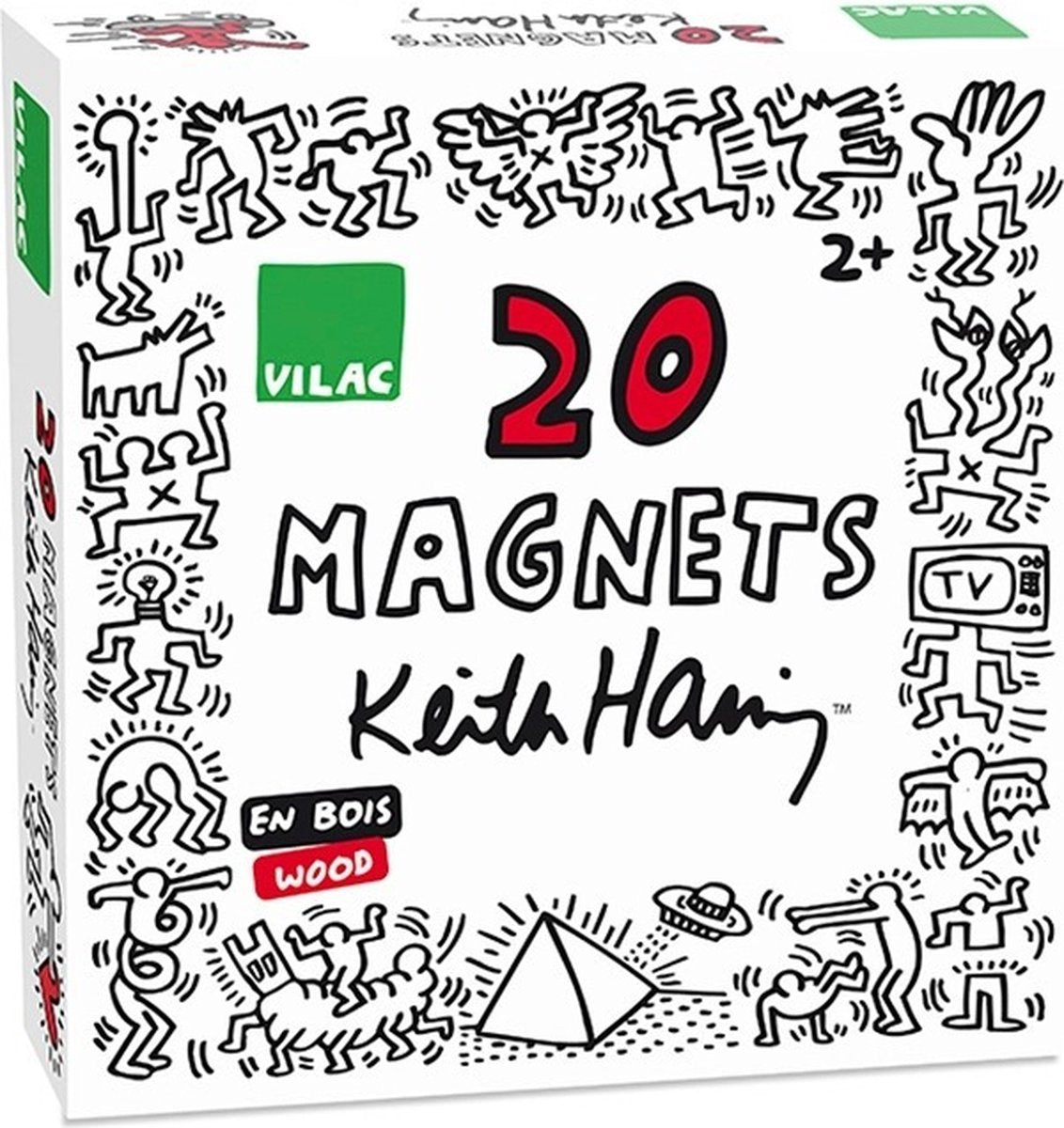 Vilac Magnete Keith Haring – 20 Kunstmagnete aus Holz für Kinder.
