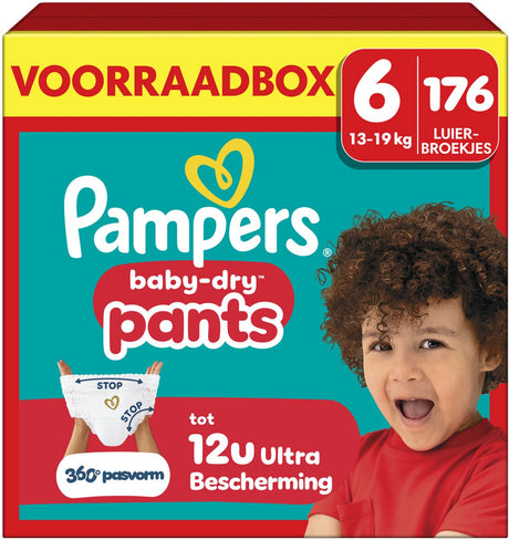 Pampers Baby-Dry Pants Größe 6 – 176 Windelhöschen – 13 kg–19 kg – Aufbewahrungsbox