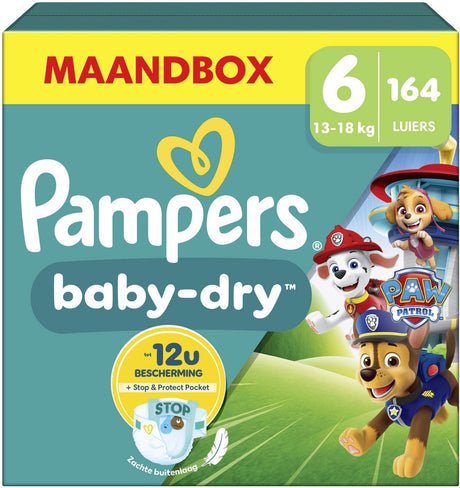 Pampers Baby-Dry Paw Patrol Edition Größe 6, 164 Windeln, 13 kg–18 kg