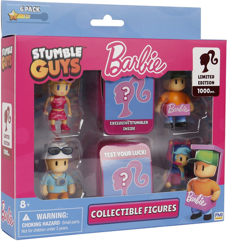 Stumble Guys x Barbie – 6-Figuren-Pack – Barbie, Gamer, Barbie, Tourist Ted, Ken Sparkle, Sparkle Brooklyn