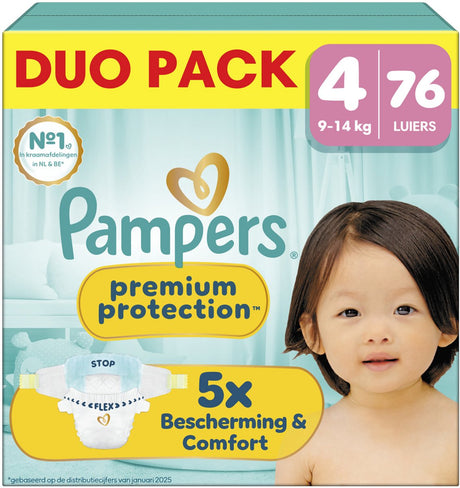 Pampers Premium Protection Größe 4 – 76 Windeln – 9 kg–14 kg