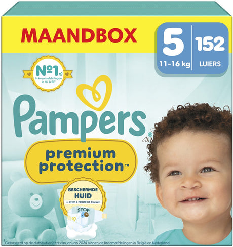 Pampers Premium Protection Größe 5, 152 Windeln, 11kg-16kg