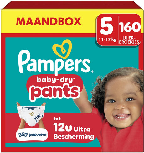 Pampers Baby-Dry Pants Windelhose Größe 5 – 160 Windelhose – 11kg-17kg – Monatsbox