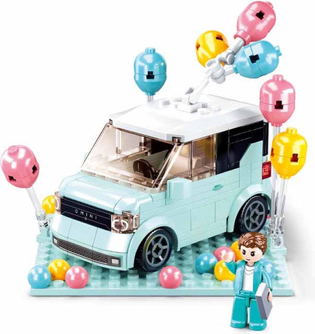 Sluban Girls Dream Mini Handcraft Green Car Bauspielzeug für Kinder ab 8 Jahren – Konstruktionsspielzeug Modellbauauto – Baukasten mit 236 Bausteinen und 1 Minifigur – M38-B1087
