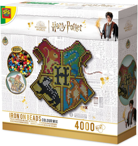 Ses Creative – Beedz – Harry Potter – Hogwarts-Schild – Perlen zum Aufbügeln – 4000 Teile Anleitung – ab 12 Jahren