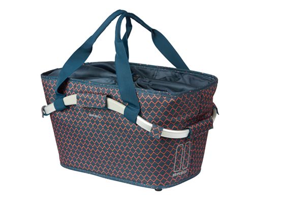 Panier à vélo de basilic Flair transporte tout panier arrière avec mik fixant 38 x 21 x 27 cm - bleu marine