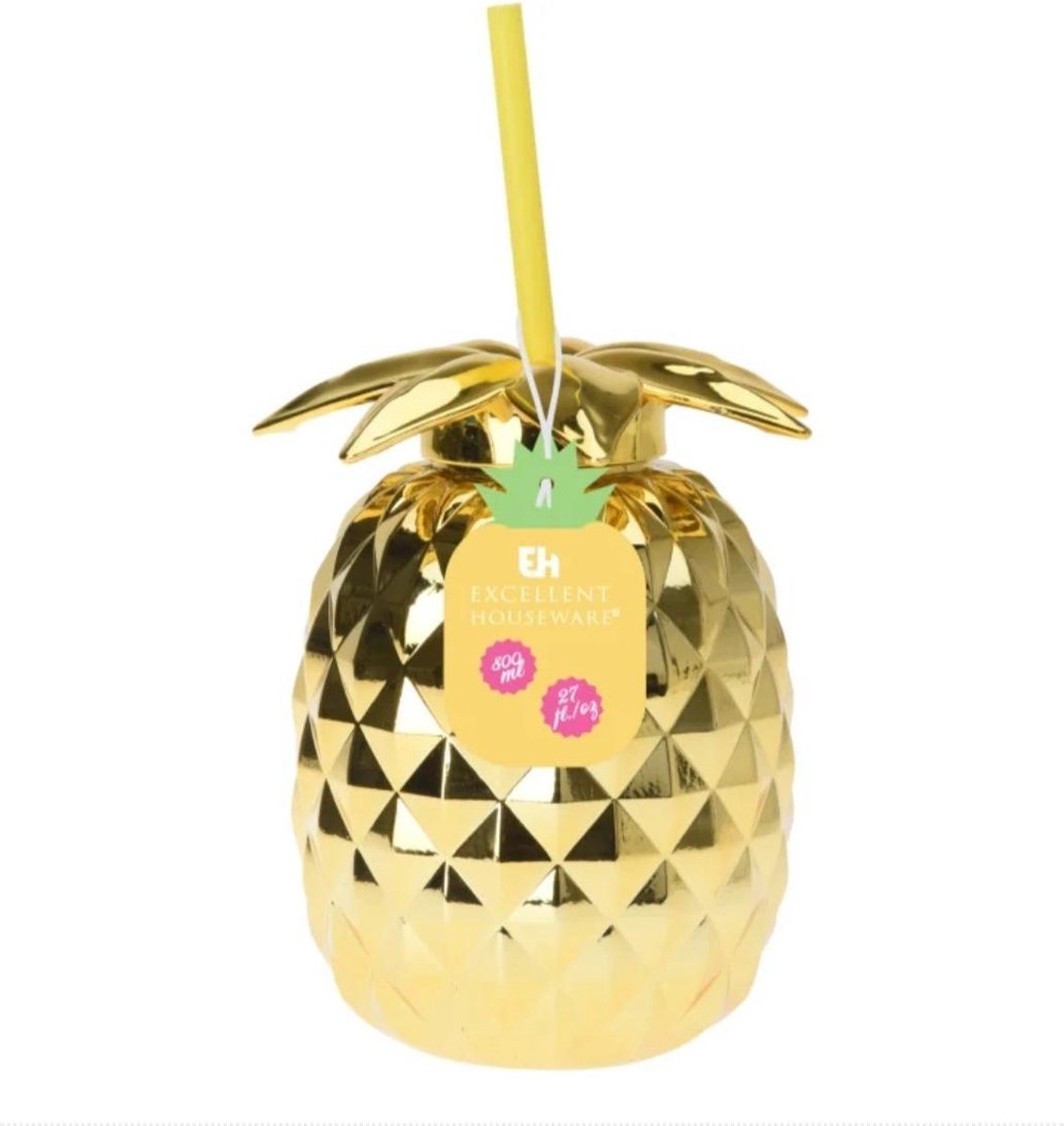 Trinkbecher Gold Ananas