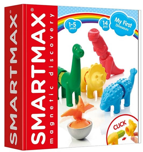 Smartmax Meine ersten Dinosaurier – magnetische Dinosaurier – 14-teiliges Bauset mit weichen Elementen – Lernspielzeug für Kleinkinder – ab 1 Jahr