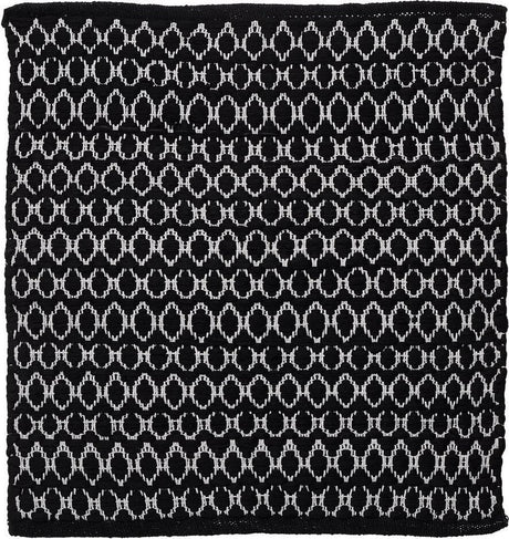 Sealskin - boho badmat 60x60 cm - polyester katoen - zwart