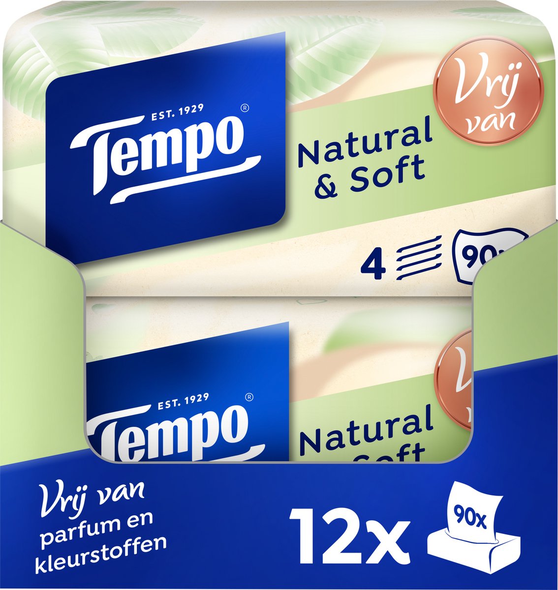 Tempo-Taschentücher – naturweich – Vorteilsbox – 12 x 90 Stück = 1080 Taschentücher