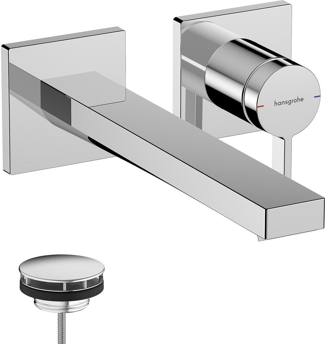 Hansgrohe tecturis e Einhebelmischer - Einbau-Waschtischarmatur - zur Wandmontage - 22,5 cm Auslauf - Chrom