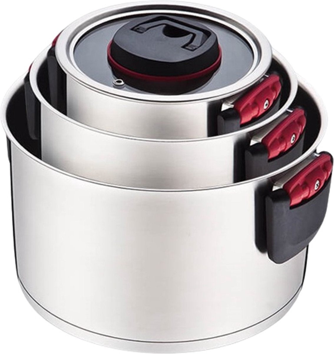 Maestro - Topfset 3-teilig - Edelstahl, Griffmaterial Kunststoff