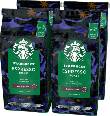 Starbucks Espresso geröstete Kaffeebohnen – 4 Beutel x 450 g