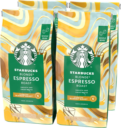 Starbucks Blonde Espresso geröstete Kaffeebohnen – 4 Beutel x 450 g