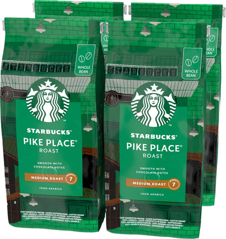 Starbucks Pike Place geröstete Kaffeebohnen – 4 Beutel x 450 g