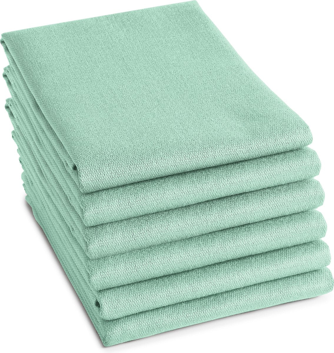 Ddddd - 6x theedoek - logo - 60x65 cm - pastel groen - set van 6 stuks