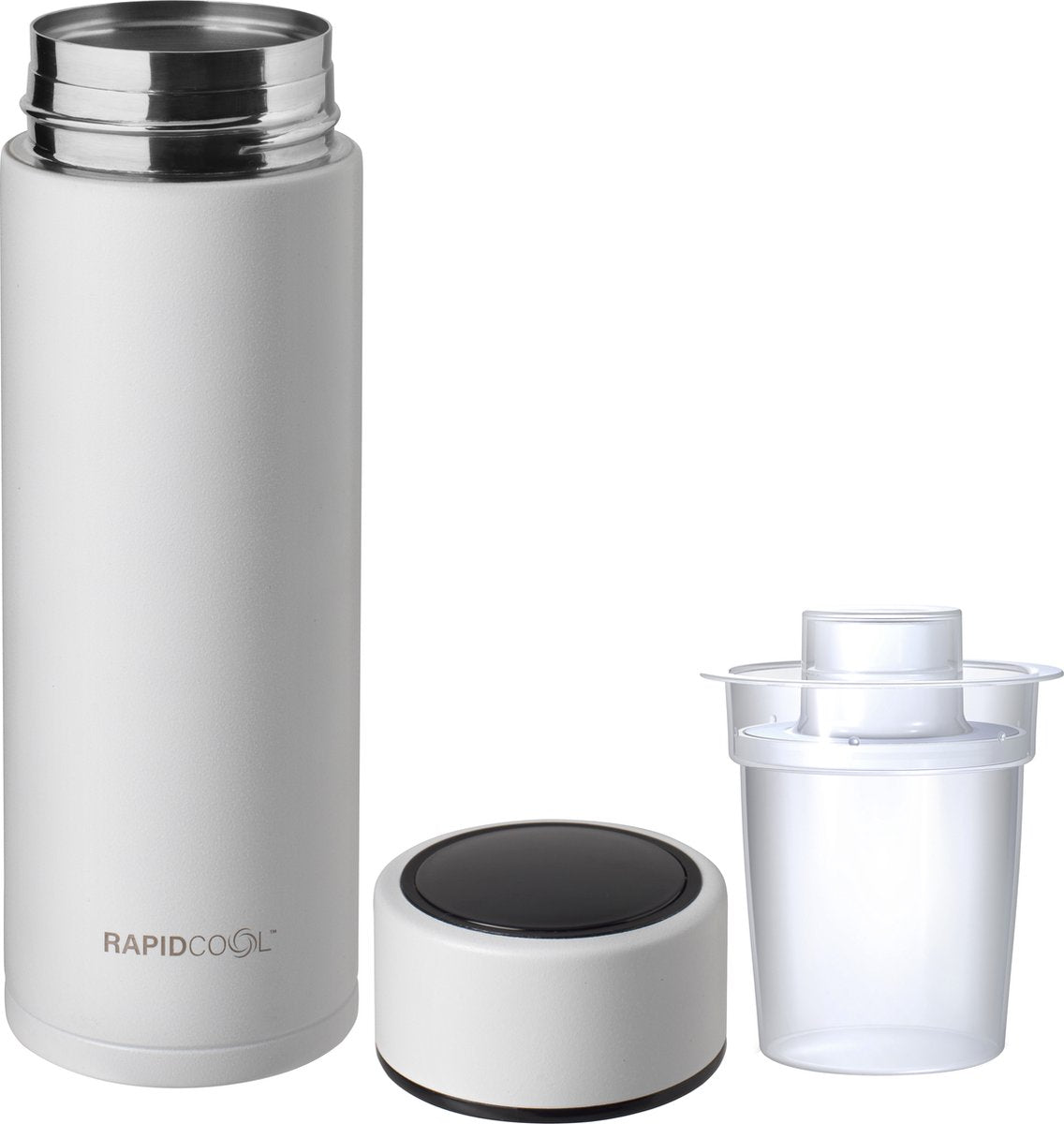 Nûby – rapidcool™ – machen Sie die perfekte Flaschenernährung für Ihr Baby – Flaschenkühler – inklusive Milchpulverspender und digitalem Deckel – weiß