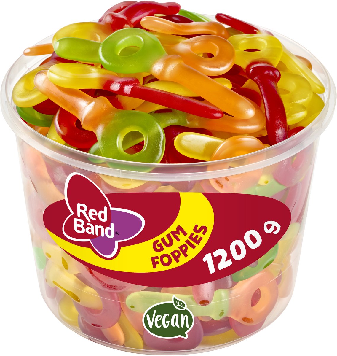 Rote Bandgummimohnblumen (100 Stück)