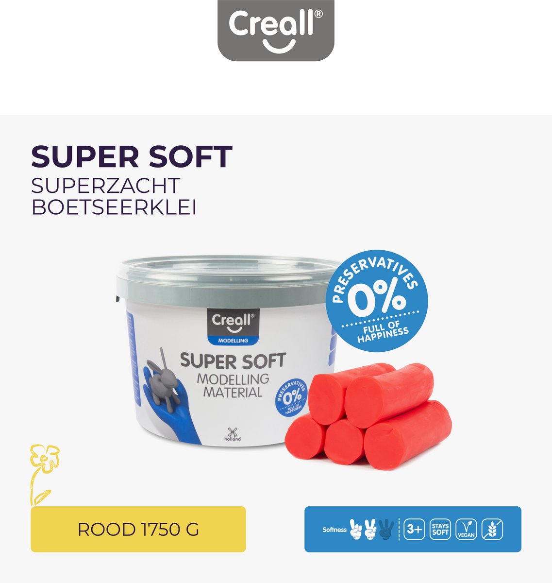 CREALL SENSAFT CLAY RED, 1750gr.