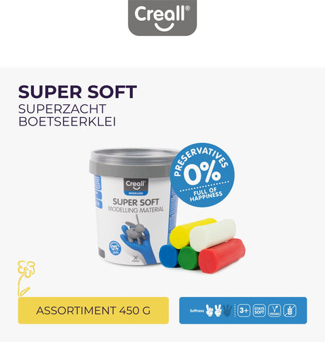 Creall superweicher Ton 5 Farben, 450gr.