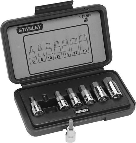 Stanley - Steckschlüsselsatz - 7-teilig - Chrom-Vanadium-Stahl - 1 2 Zoll - Sechskant