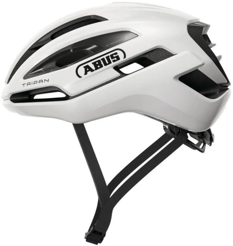 Abus Fahrradhelm Taipan glänzend weiß L - 57-61 cm - weiß - für den Einsatz auf Gravelbikes geeignet - 295 g