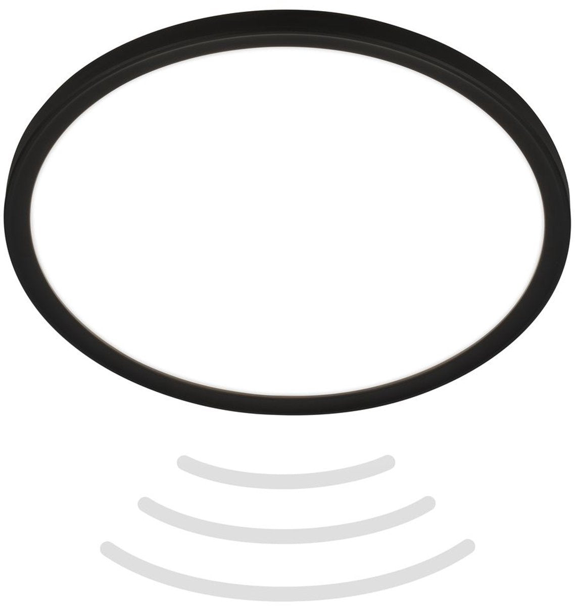 B.K.licht move - LED-Badbeleuchtung - Deckenleuchte mit Bewegungsmelder - Deckenleuchte mit indirektem Licht - ø29 cm - Schwarz