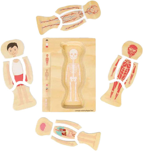 Bigjigs Anatomie-Puzzle aus Holz – Junge, 26 Teile.