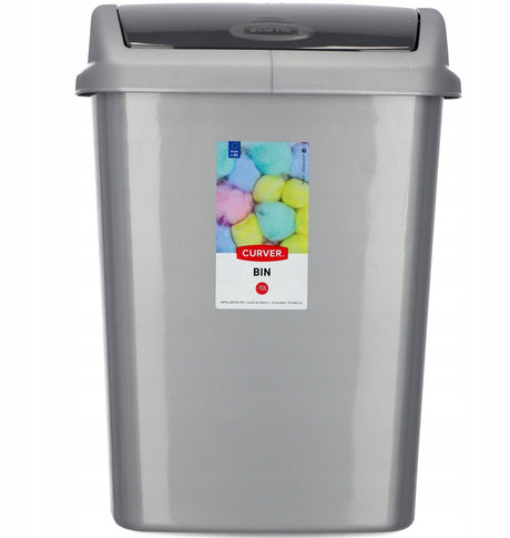Curver Dominik-Serie – Abfallbehälter – 10 l – Schwingdeckel – modernes Design