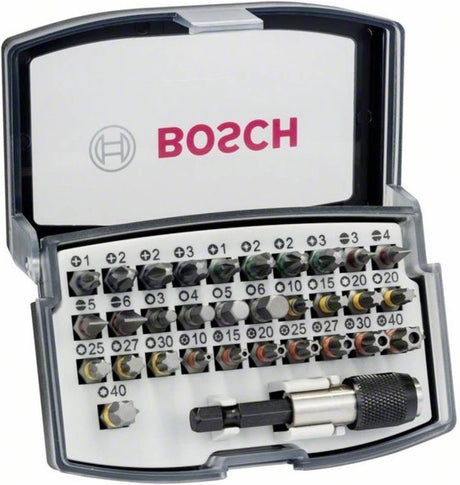 Bosch Zubehör-Sets Profi (32-teiliger Gewindestift Bit PH1-PH2 (2x)-PH3 PZ1-PZ2 (2x)-PZ3 Hex3-Hex4-Hex5-Hex6 T10-T15-T20-T20-T25-T27-T30-T40) – 2607017564