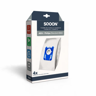 Sqoon Staubsaugerbeutel AEG Philips Standardbeutel 3-D, Karton mit 4 Stück