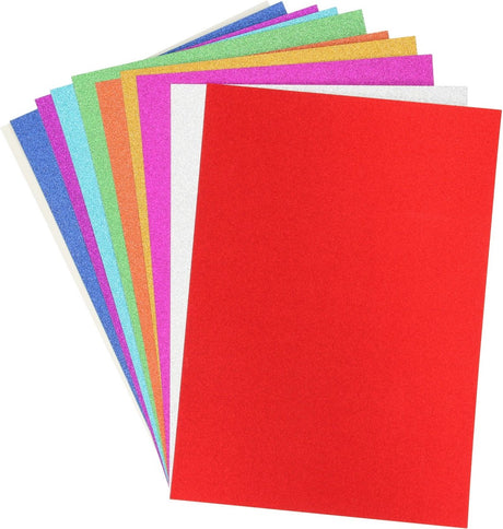 Kreative Bastelgruppe Glitzerkarton A4, 10 Blatt