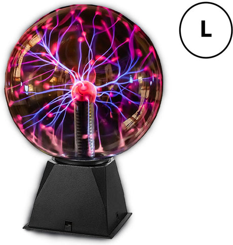I-total Plasmakugel – Discolampe – Plasmalampe – berührungsempfindlich – geräuschempfindlich – inklusive USB-Adapter – schwarz – 25 cm – groß