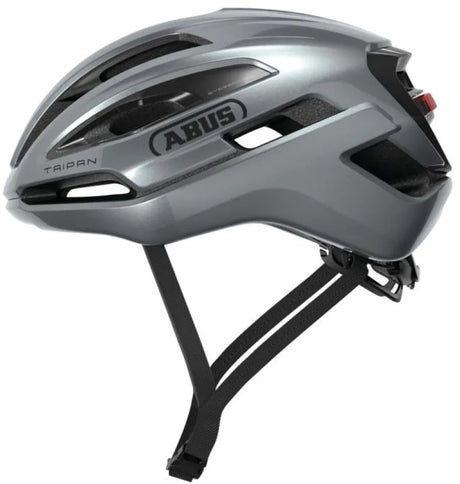 Abus Fahrradhelm Taipan LED Graphite Silver S – 51–55 cm – Silber – für den Einsatz auf Gravelbikes geeignet – 275 g