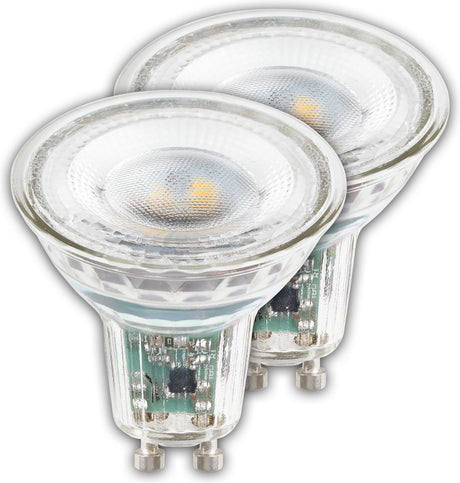 Briloner – ultraeffiziente LED-Lampe – Set mit 2 Lichtquellen – GU10 – EEK A – Glas – 2,5 W – 450 lm – 3.000 K warmweißes Licht – ø5 cm