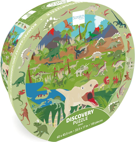 Kratz-Entdeckungspuzzle – Dinosaurier – 60 x 43,5 cm – 150 Teile – 6 Jahre