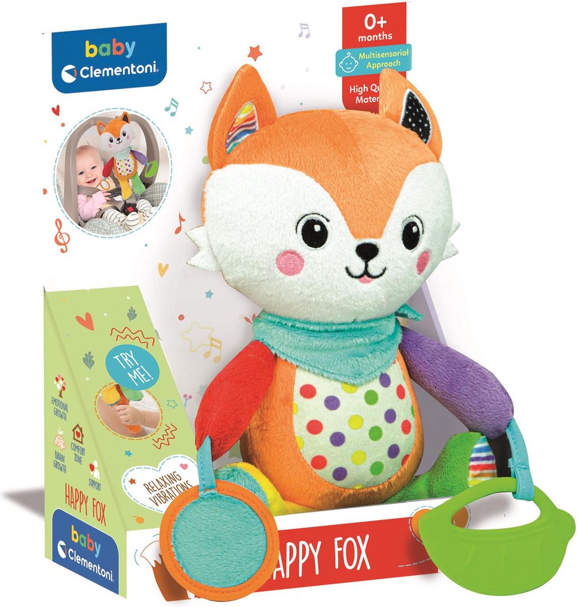 Clementoni Baby – Happy Fox – Kuscheltier Fuchs – interaktives Kuscheltier – extra weich
