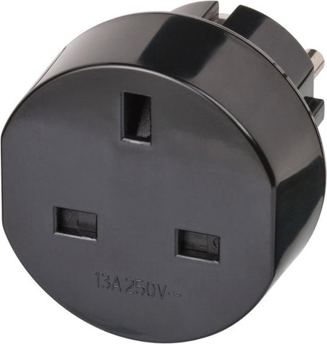 Brennenstuhl reisstekker reisadapter (reisstekkeradapter voor: euro stopcontact en engeland stekker) kleur: zwart