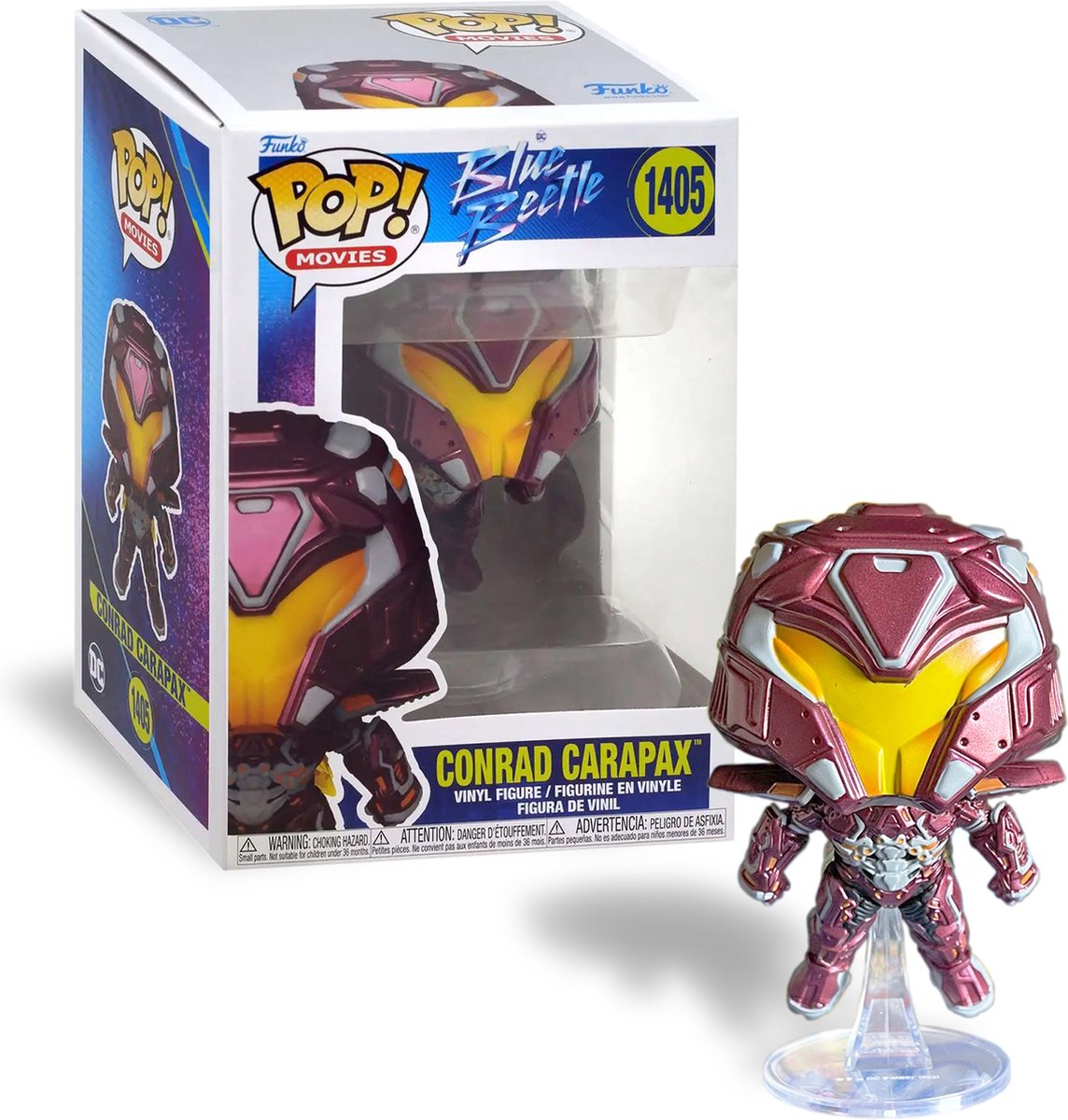 DC Comics Funko Blue Beetle – Pop! Filme Conrad Carapax 9 cm Sammlerfigur – Mehrfarben