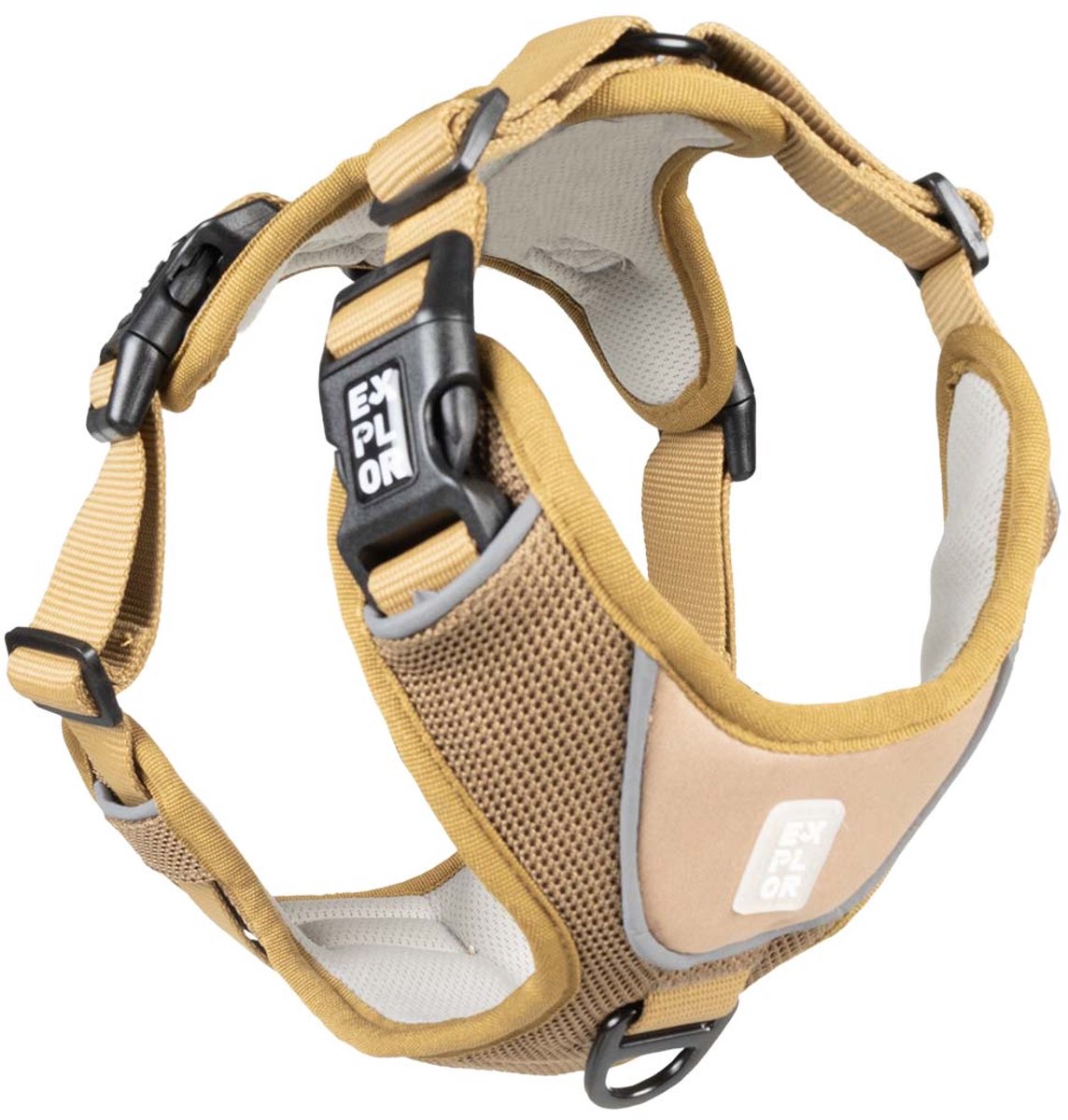 Explor Duvoplus Ultimate Fit Geschirr No-Pull Classic für Hunde XL-52-66cm-71-104cm Honiggold