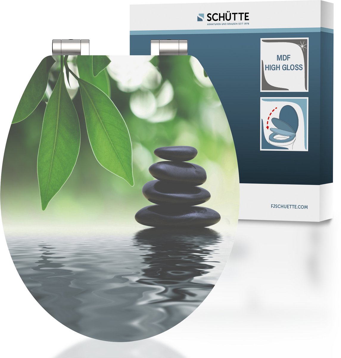 Schutte MDF-Hochglanz-Toilettensitz Oasis mit Absenkautomatik 80543