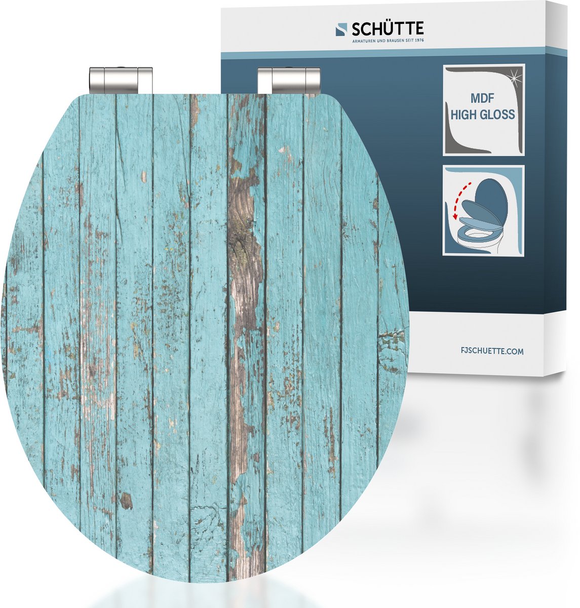 Schütte Toilettensitz mit weicher Blauholz MDF Hochglanz