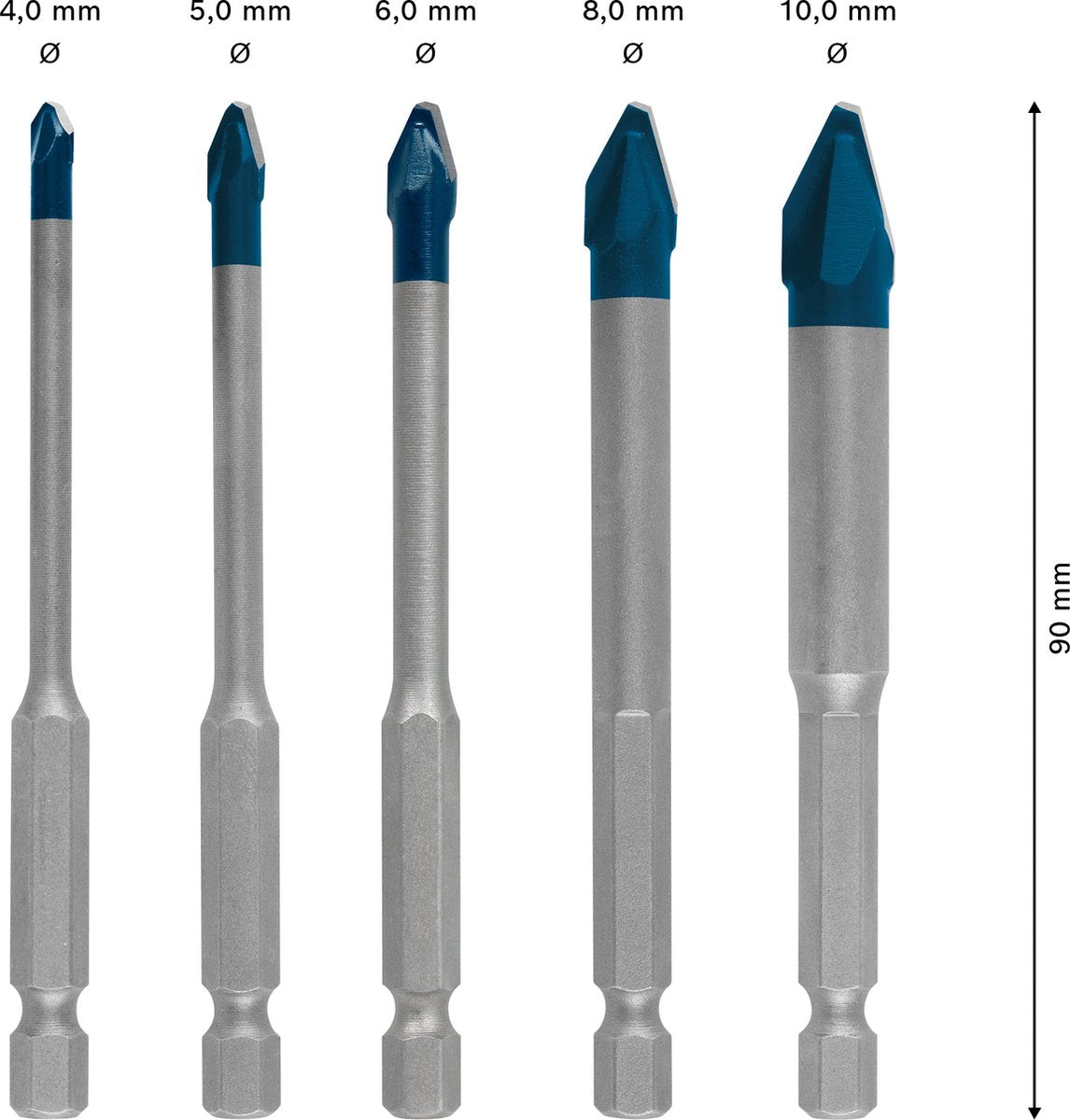 Bosch Zubehör Bosch Expert Fliesenbohrer-Set 5-teiliges Zubehörset: Durchmesser mm: 6,0
