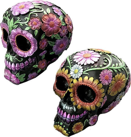 Puckator Tag der Toten Gänseblümchen- und Blumenschädel-Dekorationsfigur