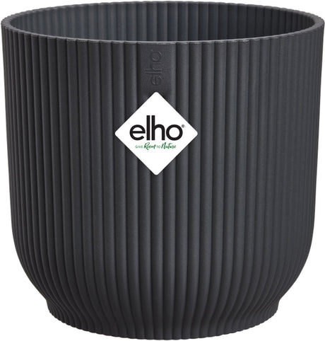 Elho vibes fold rond 14 - bloempot voor binnen - 100% gerecycled plastic - ø 14.1 x h 12.9 cm - antraciet