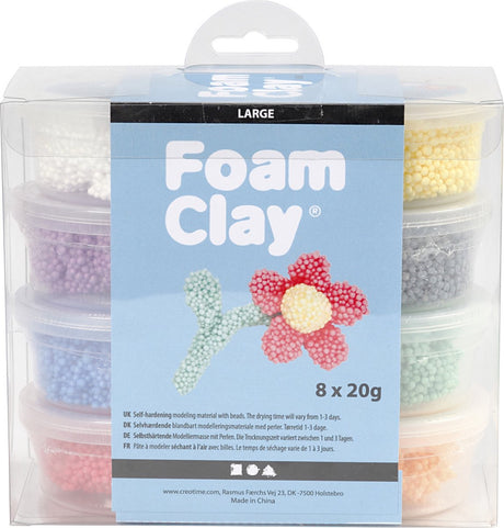 Schaumton groß, verschiedene Farben, 8x20 gr 1 Box