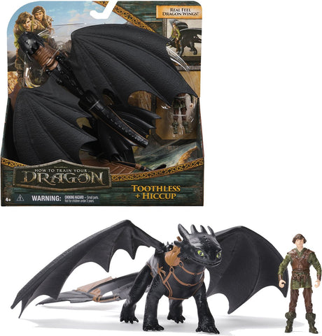 Dreamworks Dragons Spin Master-Drachenspielzeug, wie Sie Ihren Drachen trainieren können, zahnloser Schluckauf.